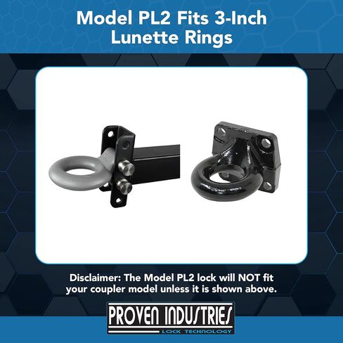 Proven Industries Model PL-2 Heavy-Duty Trailer Lock, Fits 3-Inch Eyes, Made in The USA, (Black) in Saudi Arabia