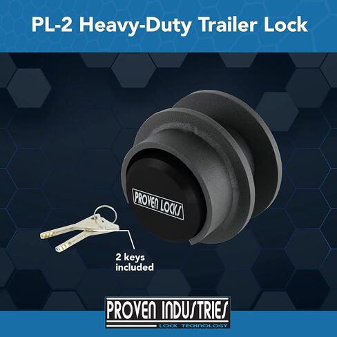 Proven Industries Model PL-2 Heavy-Duty Trailer Lock, Fits 3-Inch Eyes, Made in The USA, (Black) in Saudi Arabia
