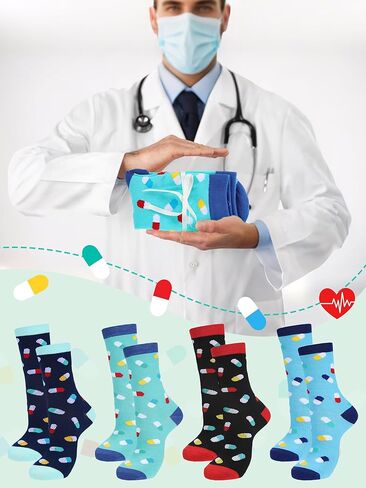 24 Pairs Internatianl Doctors Day Appreciaiton Socks Gifts Bulk Best Doctor Ever Socks Favors for Party Veterinarian Dentist Ems Doctors Day Ems Week Present in Kuwait