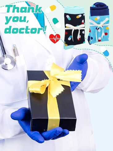 24 Pairs Internatianl Doctors Day Appreciaiton Socks Gifts Bulk Best Doctor Ever Socks Favors for Party Veterinarian Dentist Ems Doctors Day Ems Week Present in Kuwait
