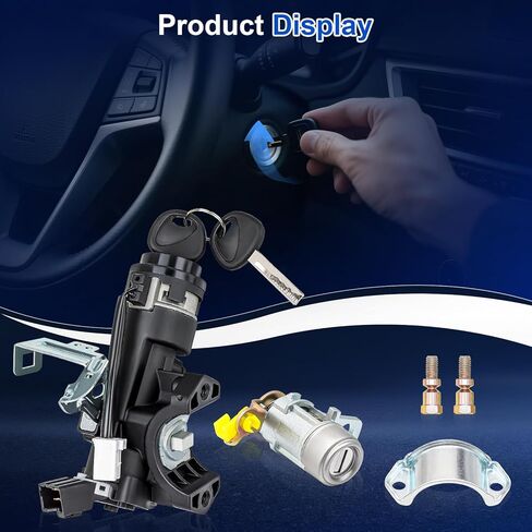 مجموعة مفتاح الإشعال 81910-1R110 مع أسطوانة قفل الباب ومفتاحين مناسبين لسيارة Hyundai Accent 2012-2017، Dodge Attitude 2012-2014، أسطوانة قفل الإشعال مع مفتاح استبدال 81900-1RJ00 in Saudi Arabia
