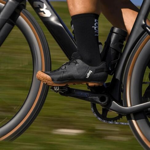 uDog Distanza Gravel Cycling Shoes - SPD Compatible with Protective Rubber Outsole, Off-Road MTB Shoes for Trail and Bikepacking (Carbon Cinder Black, Unisex) in Saudi Arabia