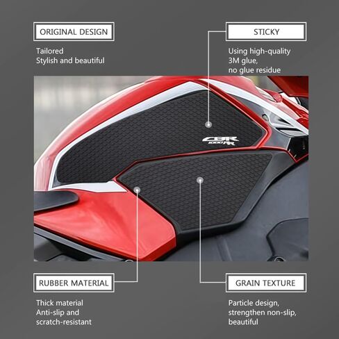 CBR1000 RR 2025 جديد لهوندا CBR1000RR CBR 1000 RR ABS 2017 2018 2019 - ملصقات خزان الوقود الجانبية غير القابلة للانزلاق للدراجة النارية وسادة مطاطية مضادة للماء in Saudi Arabia