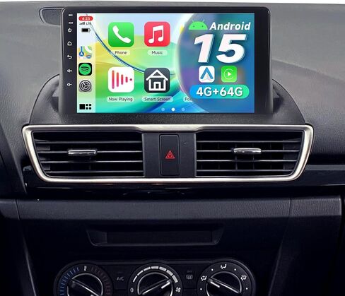 ASURE Car Stereo Radio Upgrade for Mazda 3 2014-2018 Low-end,9 inch 4Core 2G+32G Android System with Wireless Carplay,Android Auto,GPS Navigation Unit,1280x800 HD Touchscreen Multimedia Video Player in Kuwait