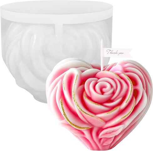 4 PCS Tulip Candle Molds with Leaf Mold, 3D Flower Silicone Molds for Candles Wax Soap Clay Plaster Epoxy Resin Home Decorations in Saudi Arabia