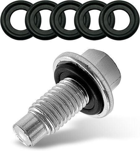 M12*1.75 Oil Drain Plug with 5PCS Oil Drain Plug Gasket, Engine Oil Pan Drain Nut Bolt,OEM#EJ7Z-6730-A 10017615, Compatible with GMC Chevy Lincoln Honda Suzuki in Saudi Arabia