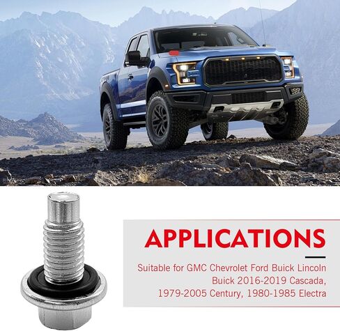 M12*1.75 Oil Drain Plug with 5PCS Oil Drain Plug Gasket, Engine Oil Pan Drain Nut Bolt,OEM#EJ7Z-6730-A 10017615, Compatible with GMC Chevy Lincoln Honda Suzuki in Saudi Arabia