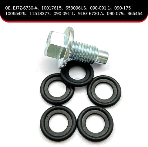 M12*1.75 Oil Drain Plug with 5PCS Oil Drain Plug Gasket, Engine Oil Pan Drain Nut Bolt,OEM#EJ7Z-6730-A 10017615, Compatible with GMC Chevy Lincoln Honda Suzuki in Saudi Arabia