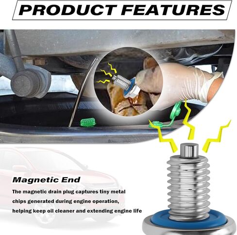 M12-1.75 سدادة تصريف الزيت المغناطيسي مع T45 Torx/15 مم رأس سداسي OEM 65372، سدادة تصريف وعاء زيت السيارة القوية مع سدادات تصريف الزيوت حشية متوافقة مع لينكولن فورد، سدادات زيوت السيارات الأساسية in Saudi Arabia