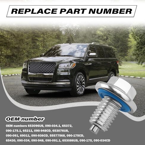 M12-1.75 سدادة تصريف الزيت المغناطيسي مع T45 Torx/15 مم رأس سداسي OEM 65372، سدادة تصريف وعاء زيت السيارة القوية مع سدادات تصريف الزيوت حشية متوافقة مع لينكولن فورد، سدادات زيوت السيارات الأساسية in Saudi Arabia