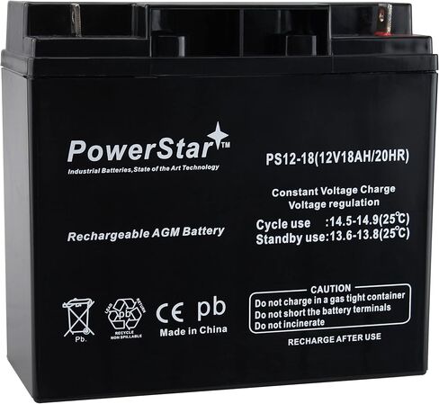PowerStar 12V 18Ah CB19-12 بطارية الرصاص الحمضية المختومة AGM القابلة لإعادة الشحن ذات الدورة العميقة in Saudi Arabia