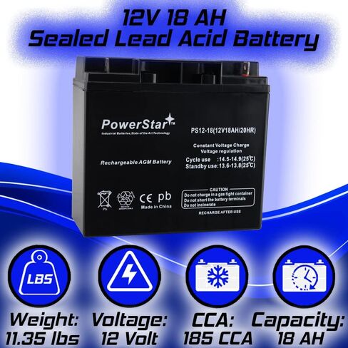PowerStar 12V 18Ah CB19-12 بطارية الرصاص الحمضية المختومة AGM القابلة لإعادة الشحن ذات الدورة العميقة in Saudi Arabia