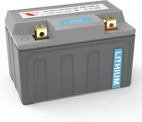 VISION بطارية ليثيوم للدراجات النارية YTX14-BS/YTX9-BS، 500CCA 12.8V 9AH، بطارية LiFePO4 Powersports، متوافقة مع دراجة نارية ATV UTV Jet Ski Snowmobile لركوب العشب جزازة العشب in Saudi Arabia