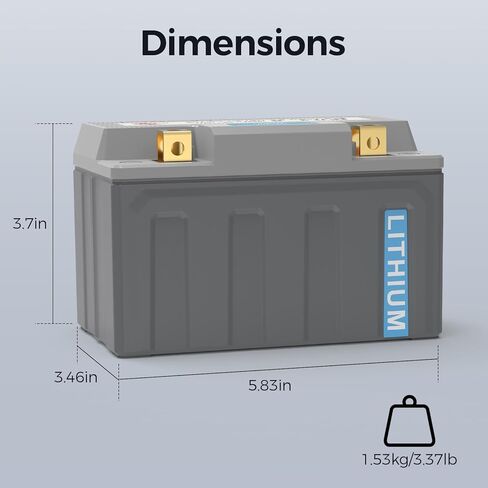 VISION بطارية ليثيوم للدراجات النارية YTX14-BS/YTX9-BS، 500CCA 12.8V 9AH، بطارية LiFePO4 Powersports، متوافقة مع دراجة نارية ATV UTV Jet Ski Snowmobile لركوب العشب جزازة العشب in Saudi Arabia