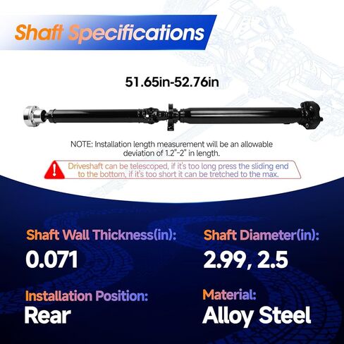 946-982 Rear Drive Shaft Prop Shaft Driveshaft Assembly Fit for BMW E53 X5 2004 2005 2006, AWD, OE 26107529661, 26107549305 in Saudi Arabia