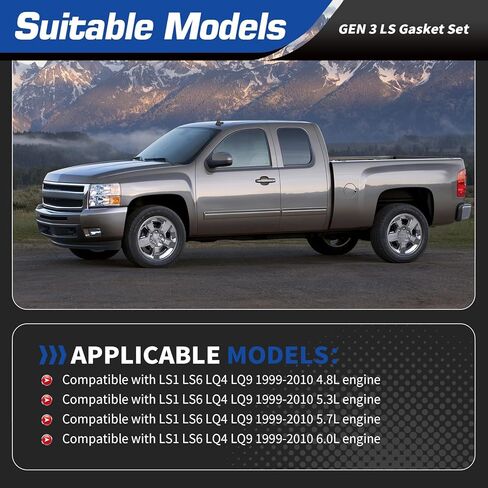 مجموعة حشية GEN3 LS متوافقة مع محرك LS1 LQ4 LS6 LQ9 1999-2010، 4.8L 5.3L 5.7L 6.0L، استبدل BTR73450 12633904، ختم ممتاز in Kuwait