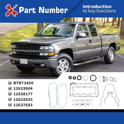 مجموعة حشية GEN3 LS متوافقة مع محرك LS1 LQ4 LS6 LQ9 1999-2010، 4.8L 5.3L 5.7L 6.0L، استبدل BTR73450 12633904، ختم ممتاز in Kuwait