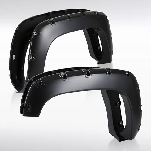 Autozensation Compatible with 1988-1998 Chevy GMC C/K 1500, 4PC Front + Rear Black Pocket Rivet Style Fender Flares Wheel Cover in Saudi Arabia
