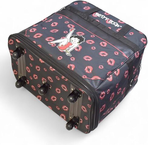 Betty Boop Rolling Duffel Bag with Wheels, Extra Large Collapsible Travel Tote, Expandable to 36-Inch, Foldable Storage Bag with Zippered Pockets, Kiss Print Design in Kuwait