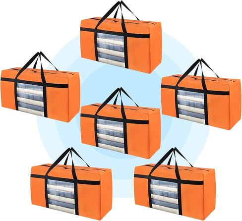 CIVJET 6 Pack Extra Large Moving Bags 90L with Clear Window, Heavy Duty Storage Totes with Zippers & Handles, College Packing Bags for Clothes, Boxes, Camping & Moving Supplies, Pink in Saudi Arabia