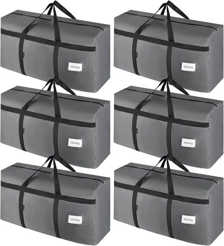 CIVJET 6 Pack Extra Large Moving Bags 90L with Clear Window, Heavy Duty Storage Totes with Zippers & Handles, College Packing Bags for Clothes, Boxes, Camping & Moving Supplies, Pink in Saudi Arabia