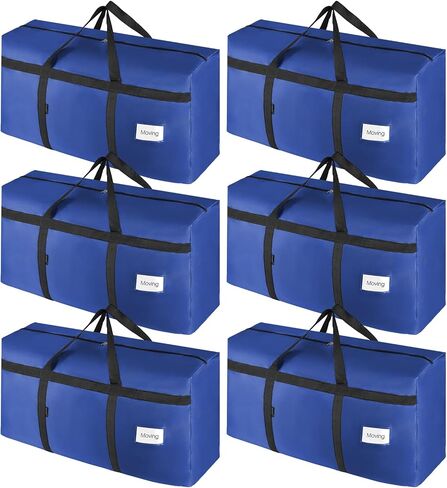CIVJET 6 Pack Extra Large Moving Bags 90L with Clear Window, Heavy Duty Storage Totes with Zippers & Handles, College Packing Bags for Clothes, Boxes, Camping & Moving Supplies, Pink in Saudi Arabia