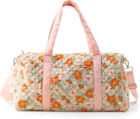 On-the-Go Quilted Weekender Bag – Soft Quilted Travel Duffel with Pockets, Wipeable Lining, Adjustable Shoulder Strap & Trolley Sleeve – Stylish Overnight & Carry-On Bag in Saudi Arabia
