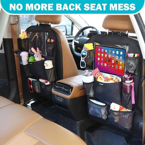 منظم المقعد الخلفي للسيارة من بيدو للأطفال، منظم ظهر المقعد مع حامل كمبيوتر لوحي بشاشة تعمل باللمس و8 جيوب، واقي ظهر المقعد، ملحقات سفر السيارة، عبوتان in Kuwait