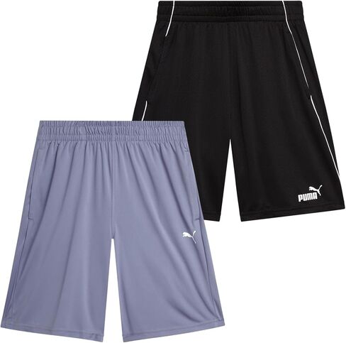 PUMA Boys Athletic Shorts - 2 Pack Active Performance Mesh Basketball Shorts for Boys (Sizes: 4-20) in Kuwait