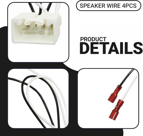 4 PCS Car Door Speaker Wiring Harness 72-5602 Audio Speaker Wire Cable Compatible with Ford Focus F-150 F-250 EcoSport Mazda 3 CX-5 CX-9 Speakers Adapter Connector Plug for Car Speaker in Kuwait