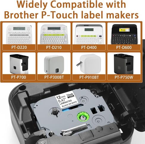 Label Maker Tape TZe-231 12mm 0.47 Laminated White Tape Compatible with Brother P-Touch TZ TZe 1/2" Black on White TZE231 for PT-D220 D210 H110 D200 D400 1280 D610BT P710BT Refills, 4-Pack in Saudi Arabia