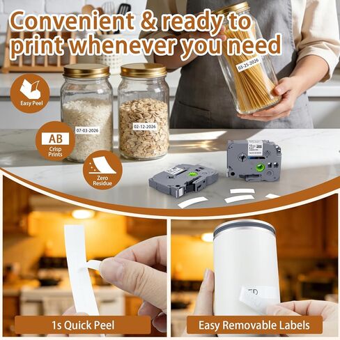 Label Maker Tape TZe-231 12mm 0.47 Laminated White Tape Compatible with Brother P-Touch TZ TZe 1/2" Black on White TZE231 for PT-D220 D210 H110 D200 D400 1280 D610BT P710BT Refills, 4-Pack in Saudi Arabia