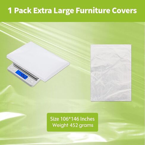 Heavy Duty Plastic Covers for Furniture, Waterproof Couch & Bed Sofa Cover Protector, Loveseat Storage Cover, Extra Large Plastic Sheet 106" x 146" (1) in Kuwait