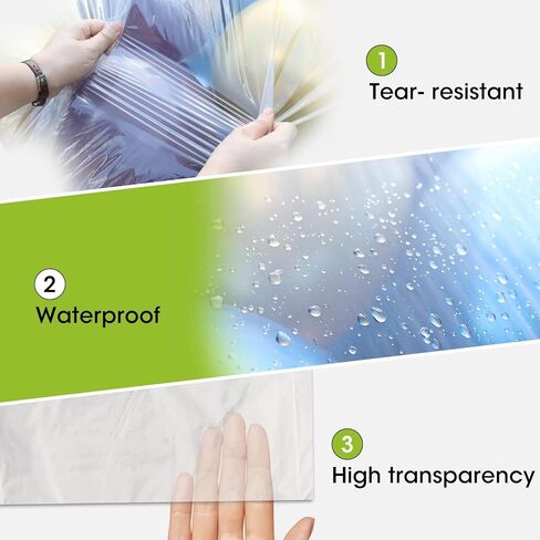 Heavy Duty Plastic Covers for Furniture, Waterproof Couch & Bed Sofa Cover Protector, Loveseat Storage Cover, Extra Large Plastic Sheet 106" x 146" (1) in Kuwait