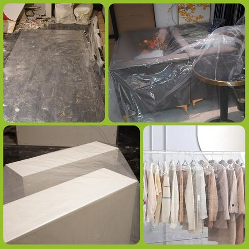 Heavy Duty Plastic Covers for Furniture, Waterproof Couch & Bed Sofa Cover Protector, Loveseat Storage Cover, Extra Large Plastic Sheet 106" x 146" (1) in Kuwait