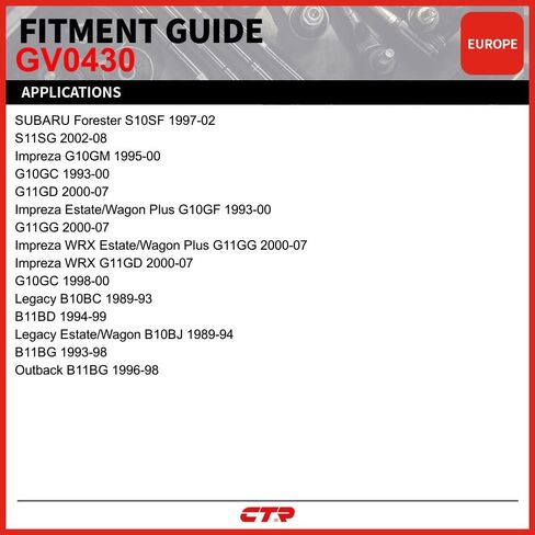 CTR GV0430 [OE Supplier] Rear Outer Lateral Arm Bushing Compatible with Subaru Vehicles - Replaces 20251-AA000, in Saudi Arabia