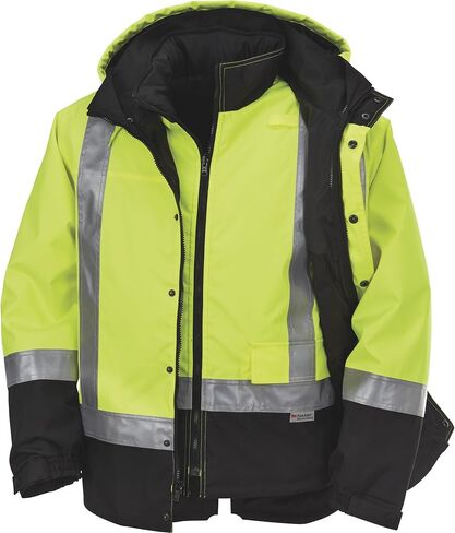 سترة Gravel Gear Hi-Vis 4 في 1 - ليموني، الفئة 3 (L) in Saudi Arabia