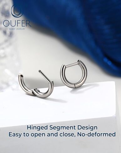 مجوهرات ثقب فص التيتانيوم من OUFER-Fake16G شريط ارتداء 18G 8/10/12 مم نموذج أساسي أقراط هيليكس دايث الغضروف الزنمة، حلقات الأنف ذات الجزء المفصلي in Saudi Arabia