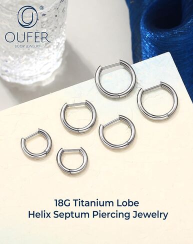 مجوهرات ثقب فص التيتانيوم من OUFER-Fake16G شريط ارتداء 18G 8/10/12 مم نموذج أساسي أقراط هيليكس دايث الغضروف الزنمة، حلقات الأنف ذات الجزء المفصلي in Saudi Arabia