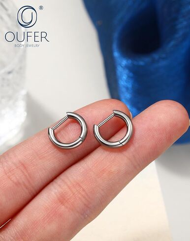 مجوهرات ثقب فص التيتانيوم من OUFER-Fake16G شريط ارتداء 18G 8/10/12 مم نموذج أساسي أقراط هيليكس دايث الغضروف الزنمة، حلقات الأنف ذات الجزء المفصلي in Saudi Arabia