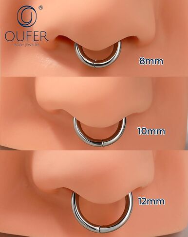 مجوهرات ثقب فص التيتانيوم من OUFER-Fake16G شريط ارتداء 18G 8/10/12 مم نموذج أساسي أقراط هيليكس دايث الغضروف الزنمة، حلقات الأنف ذات الجزء المفصلي in Saudi Arabia