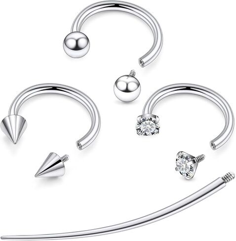 F136 التيتانيوم 20/18/16/14 جرام حدوة الحصان الحاجز الأنف الشفاه خواتم الثقب 8/10/12 مللي متر الغضروف اللولب Daith أقراط مجوهرات للنساء الرجال in Kuwait