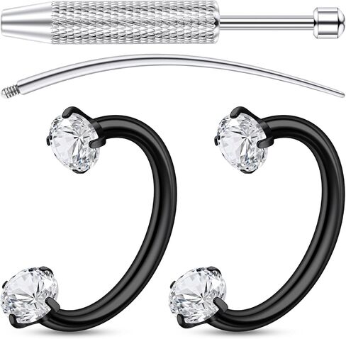 F136 التيتانيوم 18/16/14 جرام حدوة الحصان الحاجز الأنف خواتم Daith أقراط ثقب المجوهرات هيبوالرجينيك متعدد الألوان للنساء الرجال in Kuwait