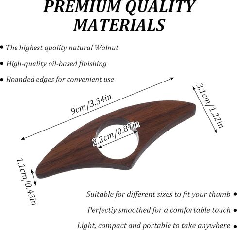2PCS Walnut Thumb Book Page Holder, Smooth Finish Wood Page Holders for Reading, Book Opener Holder Reading Gifts Accessories for Readers Readinglovers (Medium, Brown) in Saudi Arabia