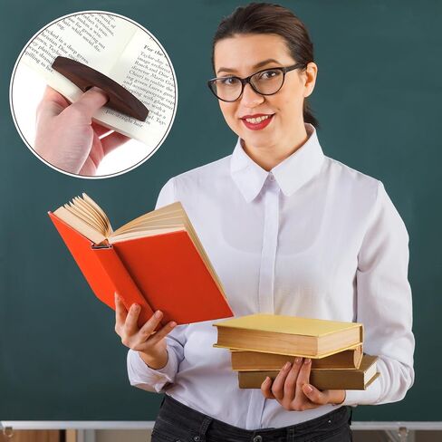 2PCS Walnut Thumb Book Page Holder, Smooth Finish Wood Page Holders for Reading, Book Opener Holder Reading Gifts Accessories for Readers Readinglovers (Medium, Brown) in Saudi Arabia