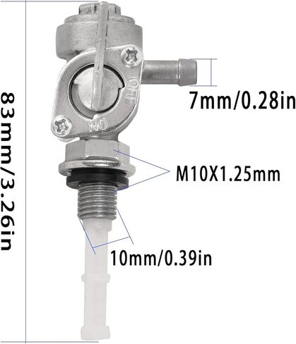 Generator Fuel Tank Shut Off Valve with Fuel Line Hose Compatible with Champion Firman 5.5HP-16HP Generators, Replaces # 28-1783-V (M10 x 1.25mm) in Saudi Arabia