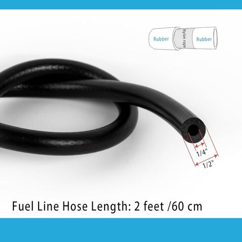 Generator Fuel Tank Shut Off Valve with Fuel Line Hose Compatible with Champion Firman 5.5HP-16HP Generators, Replaces # 28-1783-V (M10 x 1.25mm) in Saudi Arabia