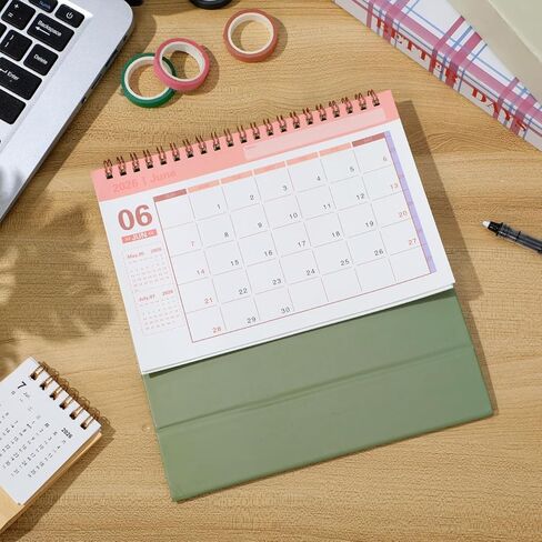 تقويم مكتب صغير من NUOBESTY 2026 تقويم قابل للطي لمدة 18 شهرًا للمنزل والمدرسة والمكتب وسطح المكتب مخطط شهري أخضر 19 × 16.5 سم in Kuwait