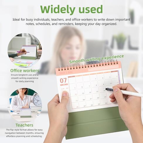 تقويم مكتب صغير من NUOBESTY 2026 تقويم قابل للطي لمدة 18 شهرًا للمنزل والمدرسة والمكتب وسطح المكتب مخطط شهري أخضر 19 × 16.5 سم in Kuwait