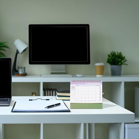 تقويم مكتب صغير من NUOBESTY 2026 تقويم قابل للطي لمدة 18 شهرًا للمنزل والمدرسة والمكتب وسطح المكتب مخطط شهري أخضر 19 × 16.5 سم in Kuwait